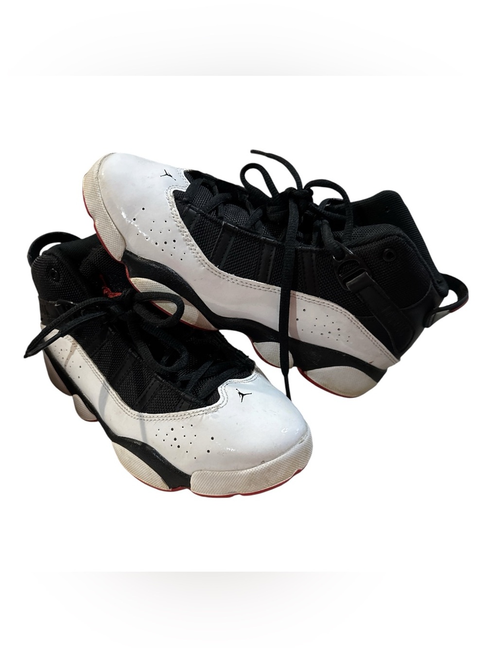 Jordan 6 Rings Black White University Red